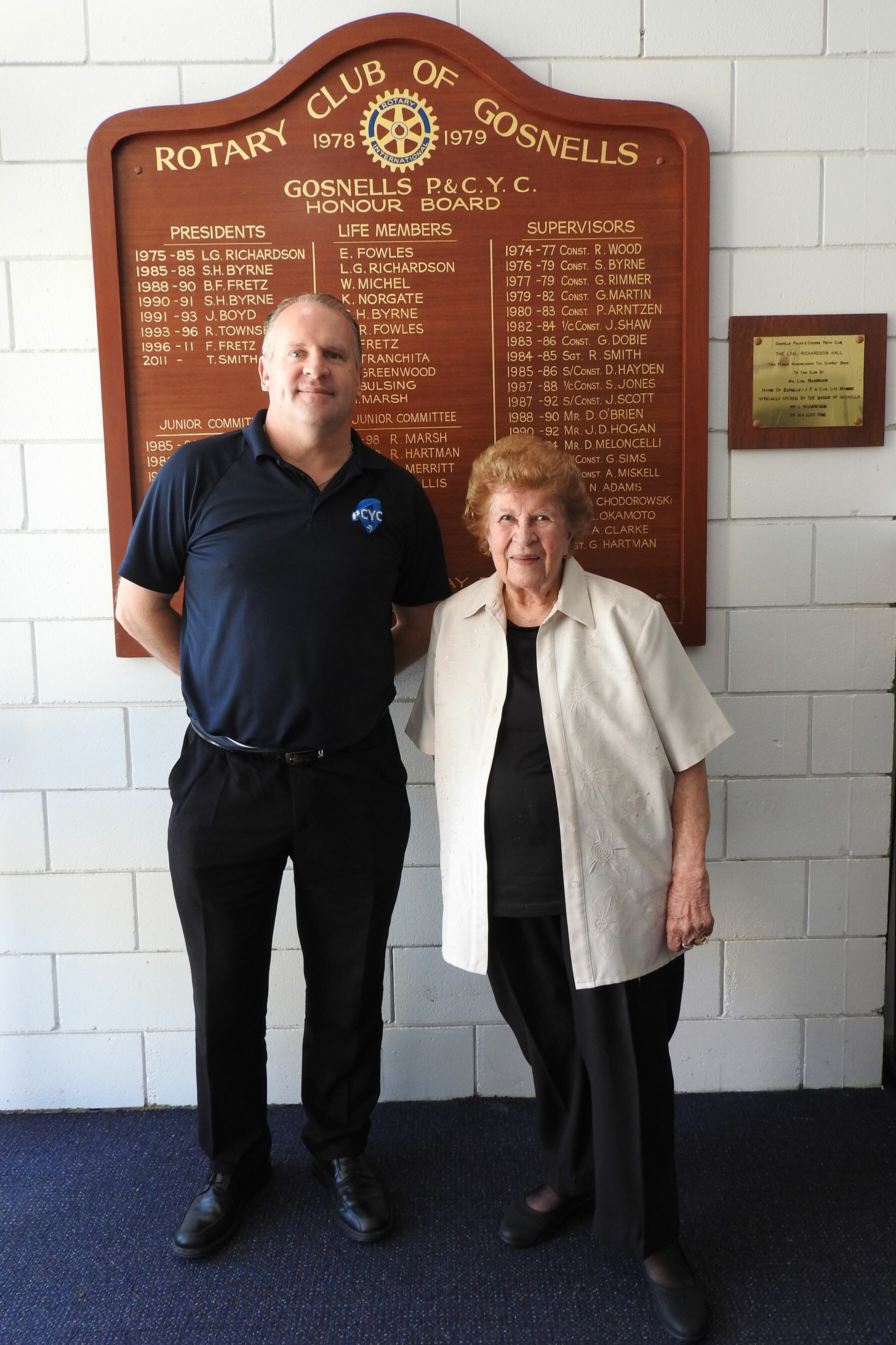 Patricia Morris AM JP Honorary Freeman with Gosnells PCYC Centre Manager Daniel Highman.